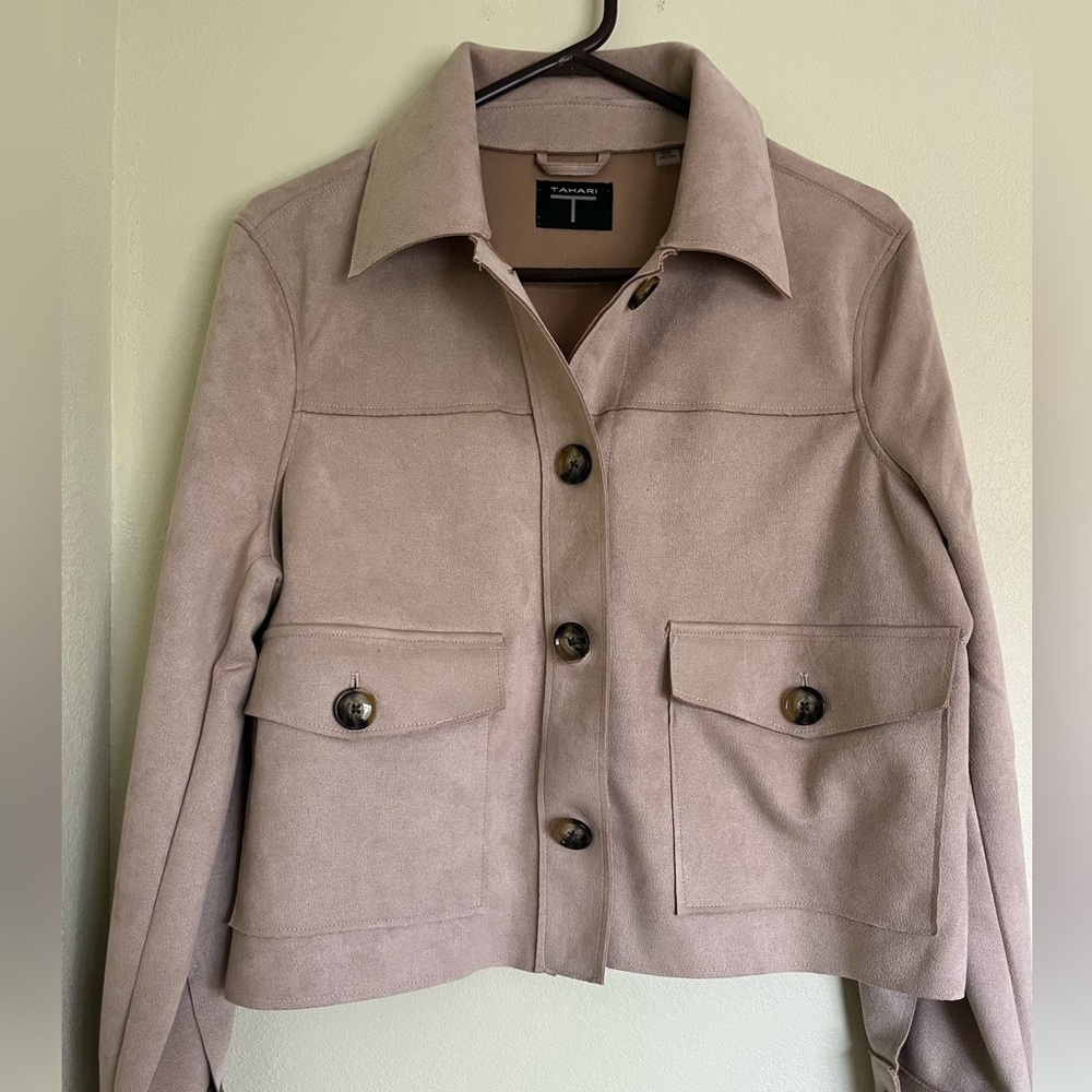 Tahari Faux Suede Jacket Med